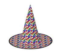 JBJGKHLP Rainbow Colored Gay Pride Hearts Print Comfortablel Carnival Party Hat Cosplay Costume Festive Headwear Themed Essential