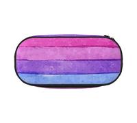 JBJGKHLP Rainbow Colored Striped Print Convenient Pencil Case Practical Pen Storage Bags School Office Essentials Vibrant