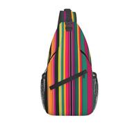 JBJGKHLP Rainbow Colored Striped Print Cross Chest Bag Diagonally Unisex Sling Backpack Outdoor Sport Casual Fashion