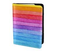 JBJGKHLP Rainbow Colored Striped Print Passport Travel Document Wallet Case Unisex Lightweight Secure Travel Accessories