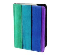 JBJGKHLP Rainbow Colored Wood Background Print Passport Travel Document Wallet Case Unisex Lightweight Secure Travel Accessories