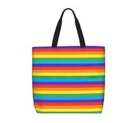JBJGKHLP Rainbow Pattern Print Extra-Large Organizer Bag Unisex Shoulder Tote Shopping Reusable Eco-Friendly