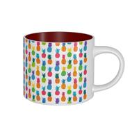 JBJGKHLP Rainbow Pineapple Print Large Capacity Ceramic Mugs Tea for Home Office Kitchen Gift Sets Outdoor Picnic