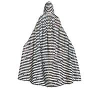 JBJGKHLP Rainbow Polka Dot Stripe Black And White Print Hooded Cape For Adults Carnival Cosplay 190cm Cloak Comfort Themed Party Masquerade