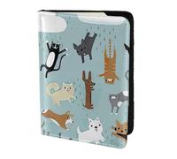 JBJGKHLP Raining Cats & Dogs Print Passport Travel Document Wallet Case Unisex Lightweight Secure Travel Accessories