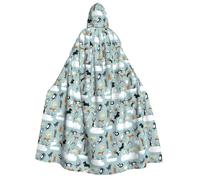 JBJGKHLP Raining Cats & Dogs Print Unisex Adult Hooded Long Sleeve Cloak Halloween Christmas Carnival Theme Parties