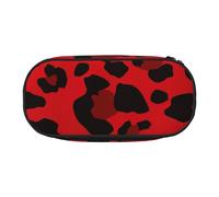 JBJGKHLP Red Leopard Pattern Print Convenient Pencil Case Practical Pen Storage Bags School Office Essentials Vibrant
