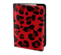 JBJGKHLP Red Leopard Pattern Print Passport Travel Document Wallet Case Unisex Lightweight Secure Travel Accessories
