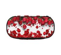 JBJGKHLP Red Rose Petals Print Convenient Pencil Case Practical Pen Storage Bags School Office Essentials Vibrant