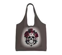 JBJGKHLP Red Rose Skull Print Extra-Large Canvas Tote Bag Shoulder Handbag For Shopping Travel Beach Daily Use