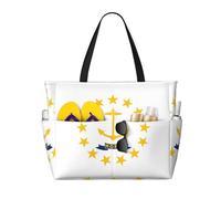 JBJGKHLP Rhode Island State Flag Print Women Mens Beach Travel Bag Foldable Lightweight Tote For Pool Picnic Camping Gym