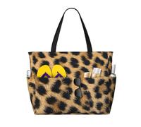 JBJGKHLP Rough Leopard Print Print Women Mens Beach Travel Bag Foldable Lightweight Tote For Pool Picnic Camping Gym
