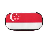 JBJGKHLP Singapore Flag Print Convenient Pencil Case Practical Pen Storage Bags School Office Essentials Vibrant