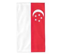 JBJGKHLP Singapore Flag Print Soft Absorbent Towel For Bathroom Kitchen Gym Travel Home Beach Pool Holiday Use