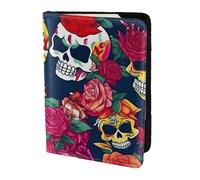 JBJGKHLP Sugar and Skulls and Flowers Print Passport Travel Document Wallet Case Unisex Lightweight Secure Travel Accessories