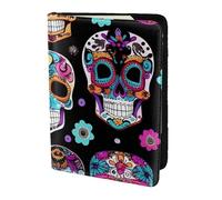 JBJGKHLP Sugar Skull Print Passport Travel Document Wallet Case Unisex Lightweight Secure Travel Accessories