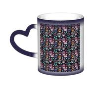 JBJGKHLP Sugar Skull Print Starry Sky Color-Changing Mug Birthday Anniversary Office Gift Ceramic Coffee Mugs
