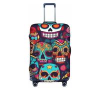 JBJGKHLP Sugar Skulls Print Travel Business Suitcase Cover Luggage Protector for Universal Waterproof Sleeve