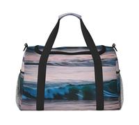 JBJGKHLP Sunset And Sunrise With Ocean Sea Waves Print Versatile Hand Travel Bag Foldable Shoulder Tote Business Trip Outdoor Carry-On