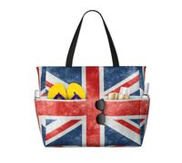 JBJGKHLP The Union Flag Pattern Print Women Mens Beach Travel Bag Foldable Lightweight Tote For Pool Picnic Camping Gym