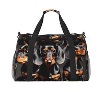 JBJGKHLP Three Dachshunds Print Versatile Hand Travel Bag Foldable Shoulder Tote Business Trip Outdoor Carry-On