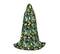 JBJGKHLP Toucans Parrot Palm Tree Leaves Print Unisex Hooded Cloak Robe Carnival Halloween Cosplay Christmas Comfortable Stylish