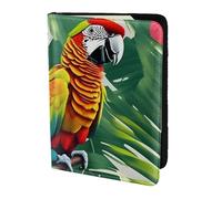 JBJGKHLP Tropical Flower Leaf Parrot Print Passport Travel Document Wallet Case Unisex Lightweight Secure Travel Accessories