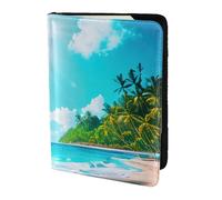 JBJGKHLP Tropical Ocean Beach Theme Print Passport Travel Document Wallet Case Unisex Lightweight Secure Travel Accessories