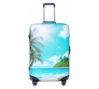 JBJGKHLP Tropical Ocean Beach Theme Print Universal Suitcase Elastic Luggage Protector Waterproof Travel Business Vacation