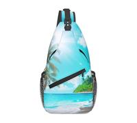JBJGKHLP Tropical Ocean Beach ThemePrint Lightweight Cross Chest Bag Hiking Commute Daily Use Diagonally Sling Backpack