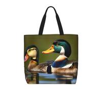JBJGKHLP Two Mallard Ducks Print Large Capacity Bag Women Shoulder Organizer Lightweight Travel Everyday Tote