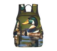 JBJGKHLP Two Mallard Ducks Print Lightweight Backpack Unisex Travel Daypack Daily Gym Work Bag Outdoor Commuting