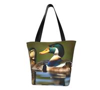 JBJGKHLP Two Mallard Ducks Printwomen'S Shoulder Bag Fashionable Lightweight Casual Shopping Daily Travel Tote