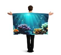 JBJGKHLP Underwater Scenery Print Patriotic Flag Cape Costume Accessory Celebration Sports Festive Event Wear Party