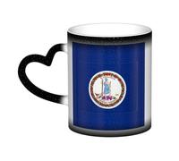 JBJGKHLP Virginia State Flag Print Starry Sky Color-Changing Mug Birthday Anniversary Office Gift Ceramic Coffee Mugs