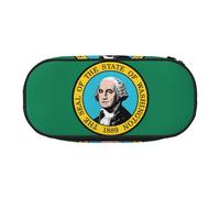 JBJGKHLP Washington Flag Print Convenient Pencil Case Practical Pen Storage Bags School Office Essentials Vibrant