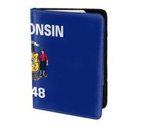 JBJGKHLP Wisconsin State Flag Print Passport Travel Document Wallet Case Unisex Lightweight Secure Travel Accessories