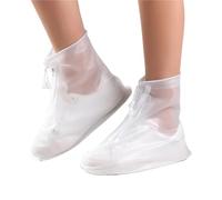 JBJYGSG 1 Pair Unisex PVC Reusable Rain Boot Covers For Anti-Slip Wear Stay Dry Waterproof Shoe Cover Strong Snow And Dirt Proof Prevent Rain Into Shoes(WHITE,M (37-38))