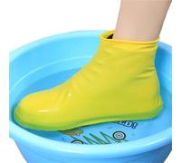 JBJYGSG 3 Pair Silicone Shoes Cover Thickening Material Protectors Boots Wear-resistant Water Proof Latex Rainy Day Reusable Prevent Rain Into Shoes(Yellow,L(41-45))