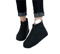 JBJYGSG 3 Pair Silicone Shoes Cover Thickening Material Protectors Boots Wear-resistant Water Proof Latex Rainy Day Reusable Prevent Rain Into Shoes(Black,S(31-35))