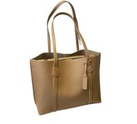 JBJYGSG Leather Bag Simple Large Capacity Daily Commuting Shopping Handbag Shoulder Bag PU Leisure Multi-functional(Khaki)