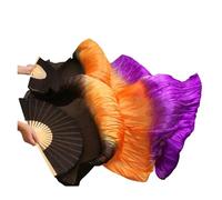 JBJYGSG Silk Fans Real Silk/Imitation Silk Veil Belly Dance Fans 1Pair Belly Dance Long Fans Handmade Dyed Dance Props(Color18,180cm Imitation Silk)