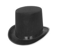 JBJYGSG Top Hat The Magician Performed High Hat Polyster Top Hat Flat Red Black Hat Jazz Stage Performances Of Men Women Big Size(Black)