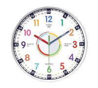 JBJYGSG Wall Clock 12 inch Early Childhood Education Clock Mute Home Living Bedroom Wall Punch-free Color Clock(ET103)