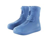 JBJYGSG Waterproof Shoe Cover Silicone High Top Rain Boots Non-slip Shoes Protector Outdoor Reusable Thickened Footwear WaterShoes Prevent Rain Into Shoes(Blue,L)