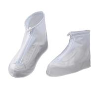 JBJYGSG Waterproof Shoe Covers Non Slip PVC Rain Cover Adjustable Boot With Zipper & Drawstring For Men Women Kids Prevent Rain Into Shoes(White,M)