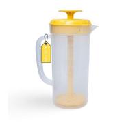 JBK Plastic Measuring Mixing Pitcher, BPA Free, Fridge Friendly Clear Water Jug for Iced Tea, Lemonade, Juices, Milk, Beverage Container, Aguas Frescas, Jarra, Pichel, Shatter-Proof, 1 Quart, Yellow