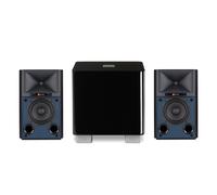 JBL 4305P Wireless Speakers with REL T5X Subwoofer Black
