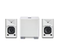 JBL 4305P Wireless Speakers with REL T5X Subwoofer White