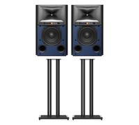 JBL 4309 High Performance Studio Monitor Bookshelf Speakers with JS-65 Stands Pair - Black